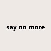 say no more是什么意思