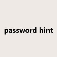 password hint是什么意思