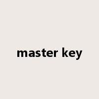master key是什么意思