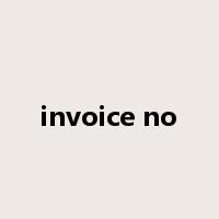 invoice no是什么意思