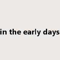 in the early days是什么意思