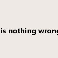 there is nothing wrong with是什么意思