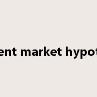 efficient market hypothesis是什么意思