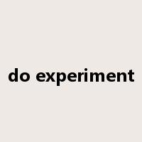 do experiment是什么意思