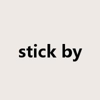 stick by是什么意思
