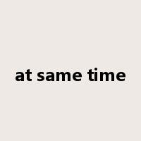 at same time是什么意思