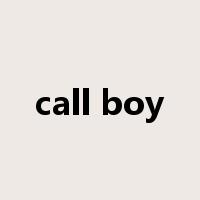 call boy是什么意思