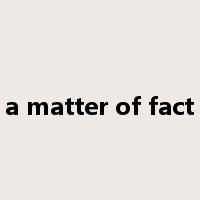 a matter of fact是什么意思