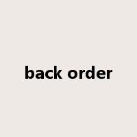 back order是什么意思
