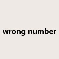 wrong number是什么意思