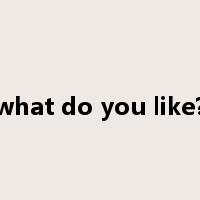 what do you like?是什么意思