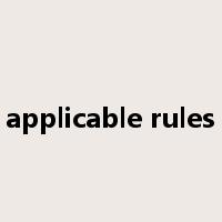 applicable rules是什么意思