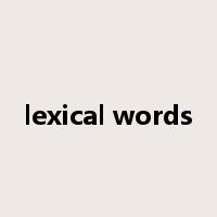 lexical words是什么意思