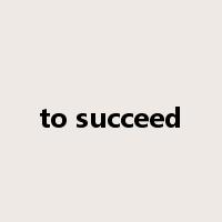 to succeed是什么意思