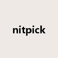 nitpick是什么意思