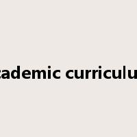 academic curriculum是什么意思