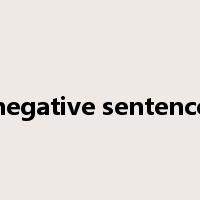 negative sentence是什么意思