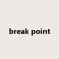 break point是什么意思