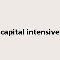 capital intensive是什么意思