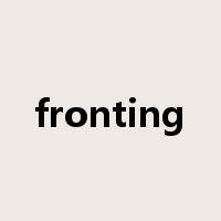 fronting是什么意思