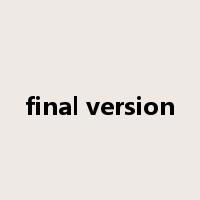 final version是什么意思