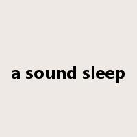 a sound sleep是什么意思