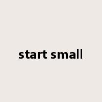 start small是什么意思