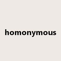 homonymous是什么意思