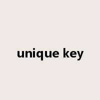 unique key是什么意思