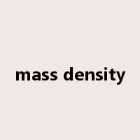 mass density是什么意思