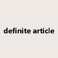 definite article是什么意思