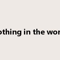 nothing in the world是什么意思