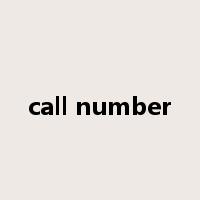 call number是什么意思