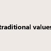 traditional values是什么意思