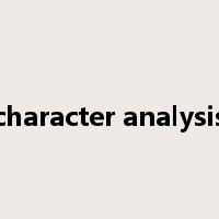 character analysis是什么意思