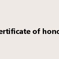 certificate of honor是什么意思