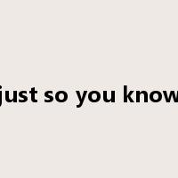 just so you know是什么意思
