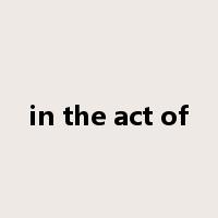in the act of是什么意思