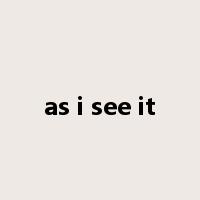 as i see it是什么意思