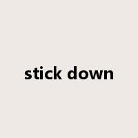 stick down是什么意思