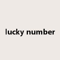 lucky number是什么意思