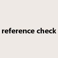 reference check是什么意思