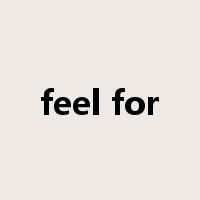feel for是什么意思