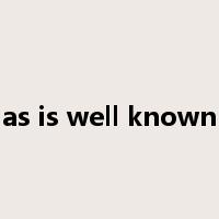 as is well known是什么意思