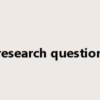research question是什么意思