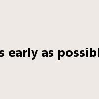 as early as possible是什么意思