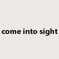 come into sight是什么意思