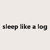 sleep like a log是什么意思