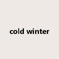cold winter是什么意思