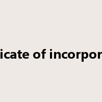certificate of incorporation是什么意思
